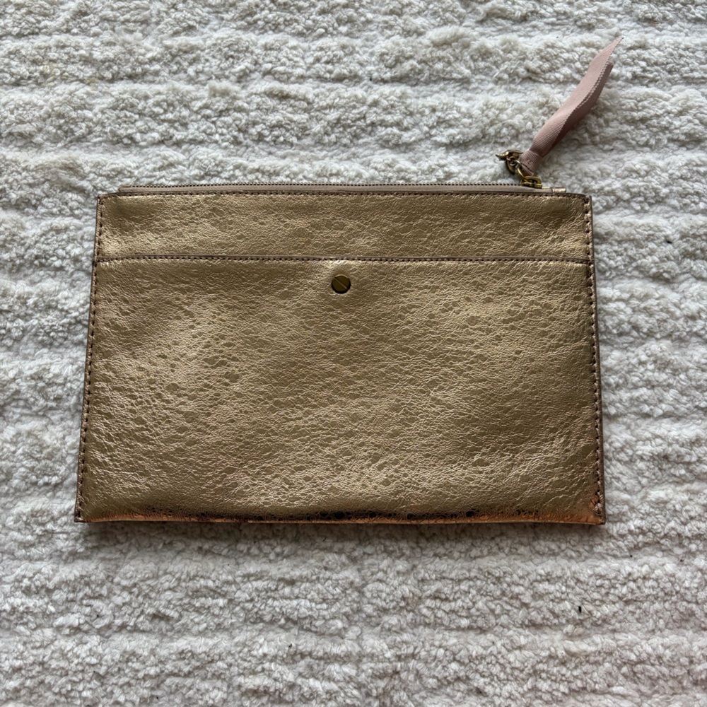 J Crew Gold Metallic Clutch - Picture 2 of 6